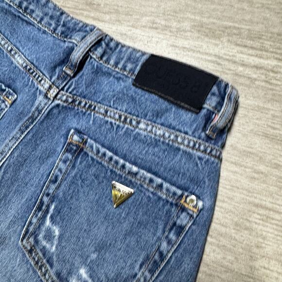 Guess 81 Denim Skirt Distressed Asymmetrical Women's 24 100% Cotton - Picture 5 of 7